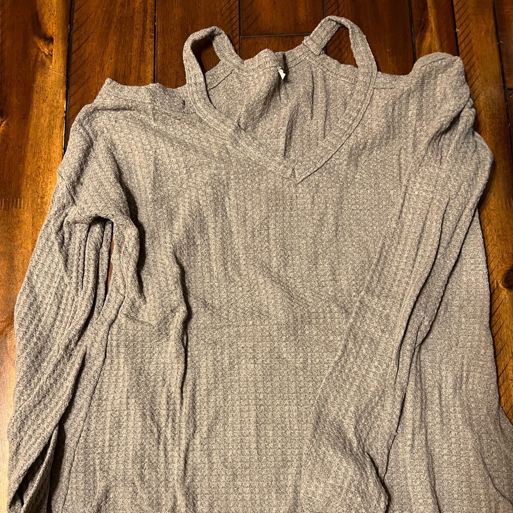 Cold shoulder sweater